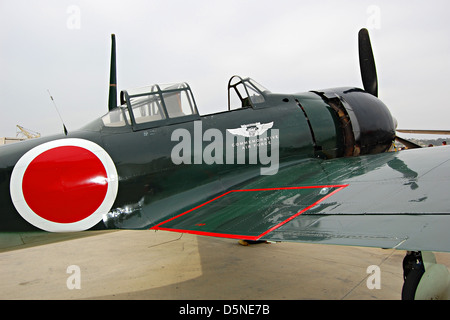 Mitsubishi A6M Null, Flughafen Camarillo, Kalifornien Stockfoto