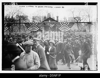 Menge Bryan hören sprechen - Union sq (LOC) Stockfoto