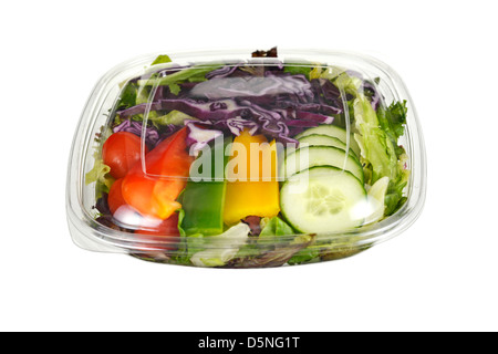 Verpackte Salat, Salat in Kunststoffbehälter Stockfoto