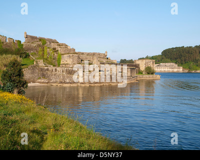 Schloss San Felipe in Ferrol, Galicien, Spanien an einem sonnigen Tag Stockfoto