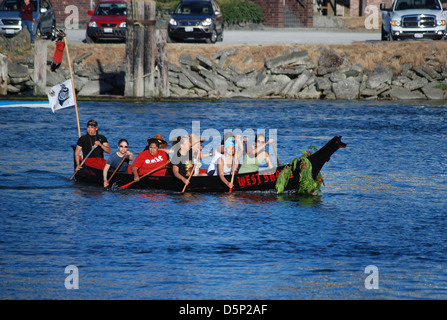 Kanu, Coastsalish, Wasserqualität Stockfoto