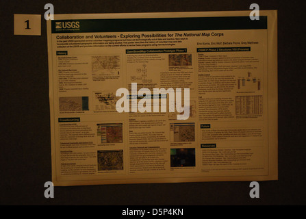 Der Konferenz geologische Karte Zuordnung nationaler Poster Postersession Tnm topographische Erhebung uns Benutzer Usgs gewinnen Stockfoto