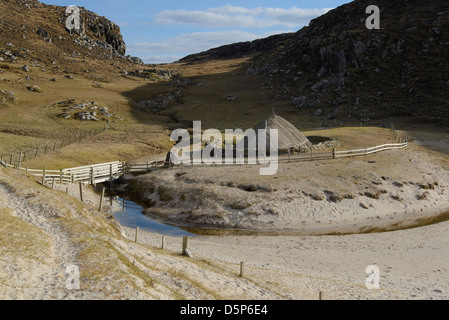 Eisenzeitlichen Siedlung am Bostadh auf Great Bernera in die äußeren Hebriden in Schottland Stockfoto