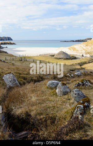 Eisenzeitlichen Siedlung am Bostadh auf Great Bernera in die äußeren Hebriden in Schottland Stockfoto