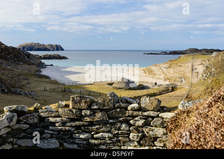 Eisenzeitlichen Siedlung am Bostadh auf Great Bernera in die äußeren Hebriden in Schottland Stockfoto