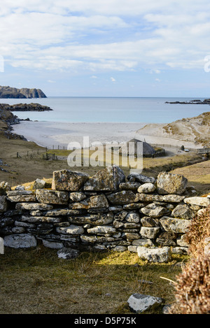 Eisenzeitlichen Siedlung am Bostadh auf Great Bernera in die äußeren Hebriden in Schottland Stockfoto