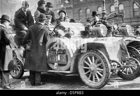 New York - Paris-Rennen: Godard im Moto-Block, New York, ca. 1908 Stockfoto