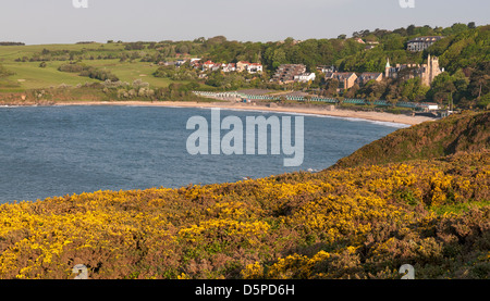 Wales, Gower Halbinsel, Blick auf Langland Bucht von Küsten Fußweg Stockfoto