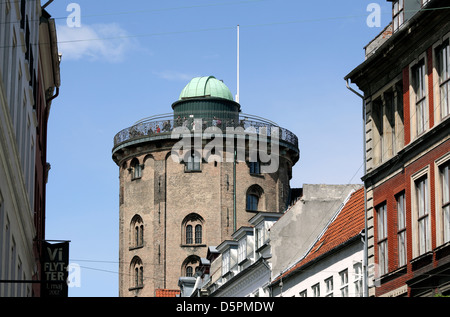 Die Rundetaarn (Rundturm), Kobmagergade, Stadtzentrum von Kopenhagen, Dänemark. Stockfoto