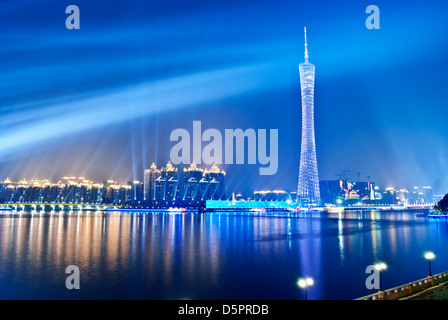 Die Gastgeberstadt für den 2010 Asian Games in Guangzhou, China-Nacht Stockfoto