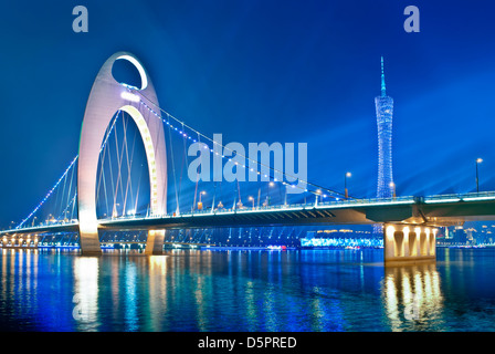 Die Gastgeberstadt für den 2010 Asian Games in Guangzhou, China-Nacht Stockfoto