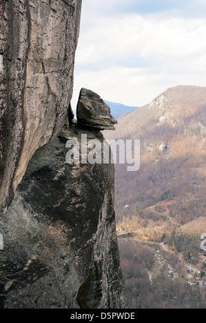 Der Teufel Kopf Felsformation an Chimney Rock North Carolina Stockfoto