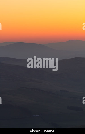 Tinto Hill bei Dämmerung, South Lanarkshire, Schottland Stockfoto