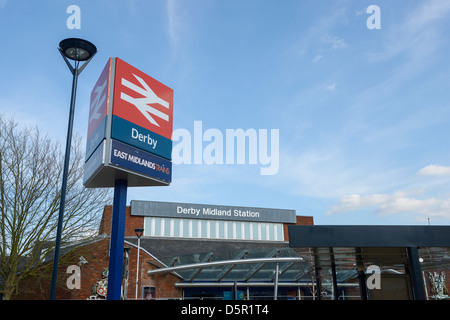 Derby-Bahnstation Zeichen Stockfoto