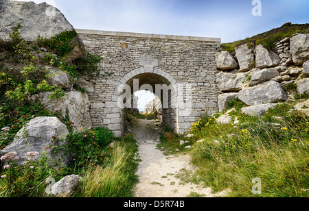 Alte Steinbrücke Tout Steinbruch auf Portland in der Nähe von Weymouth in Dorset Stockfoto