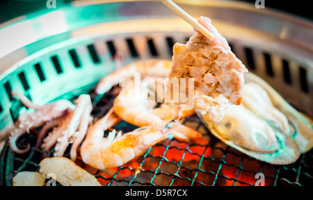 Gebratenes Schweinefleisch BBQ grill Korea Essen Stockfoto