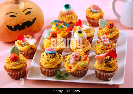 Halloween Muffins. Rezept zur Verfügung. Stockfoto