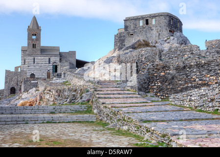 Porto Venere, Kirche San Pietro, Ligurien, Italien Stockfoto