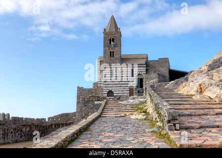 Porto Venere, Kirche San Pietro, Ligurien, Italien Stockfoto