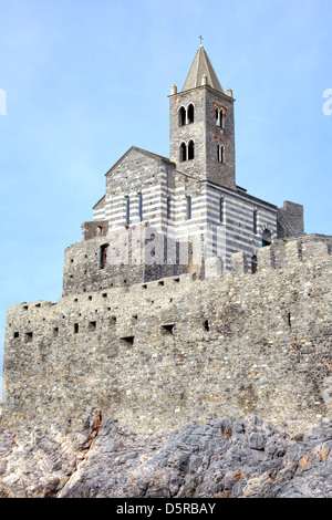 Porto Venere, Kirche San Pietro, Ligurien, Italien Stockfoto