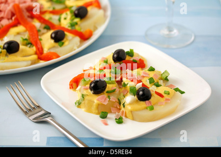 Kartoffel-Salat. Rezept zur Verfügung. Stockfoto