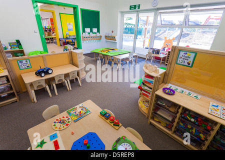Whitley Park Kindergarten unbesetzten Säugling Klassenzimmer Stockfoto