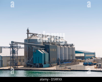 Riesige Speichersilos am Shoreham Harbour - Shoreham by Sea - East Sussex UK Stockfoto