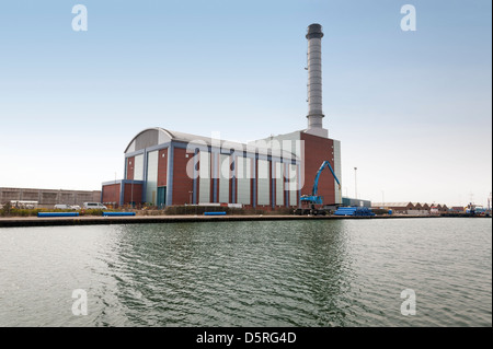 Power Station auf dem Fluss Adur - shoreham durch Sea Harbor East Sussex uk Stockfoto