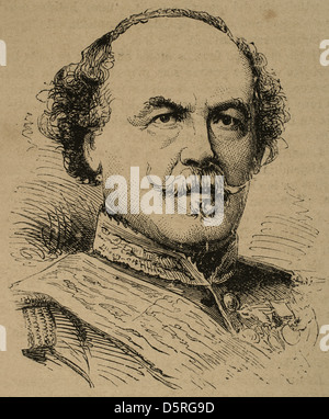 François Certain-Canrobert (1809-1895). Französischer Marschall. Gravur in der spanischen und amerikanischen Abbildung, 1872. Stockfoto