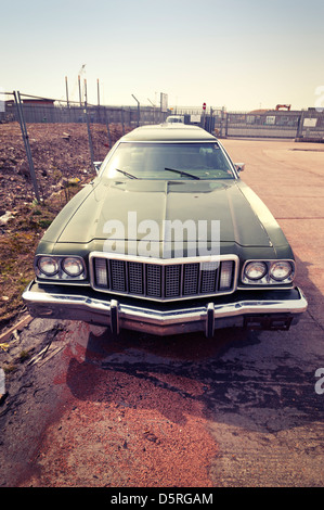 Vorderansicht des klassischen Ford Gran Torino Kombi Stockfoto