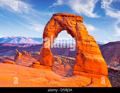 Delicate Arch, Arches National Park in der Nähe von Moab Utah USA Vereinigte Staaten von Amerika Stockfoto