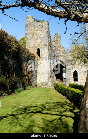 Ruinen des alten Bischofspalastes, Llandaff, Cardiff, Wales. Stockfoto