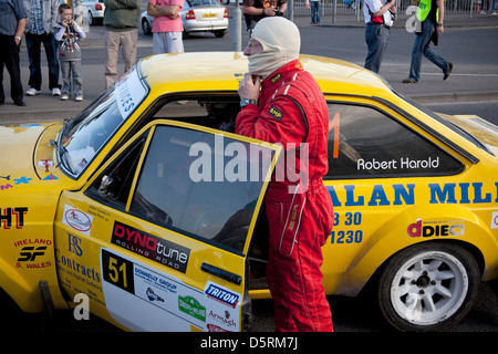 Schaltung der Rallye Irland, Lisburn, Nordirland, Wertungsprüfung, Motorsport Stockfoto