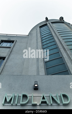 Morecambe, Lancashire, Großbritannien, Midland Hotel, Art-Deco-Eingang Stockfoto