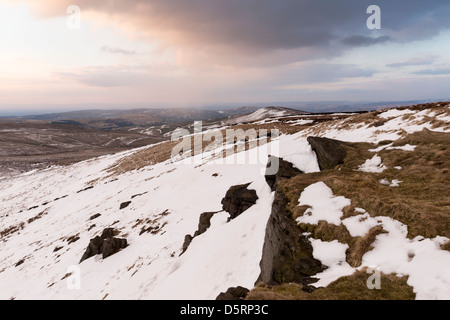 Blick nach Norden in Richtung Katzen Tor von Cheshires höchste Punkt der leuchtenden Tor, Peak District National Park Stockfoto