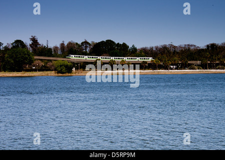 Monorail und Seven Seas Lagoon, Disneyworld Stockfoto