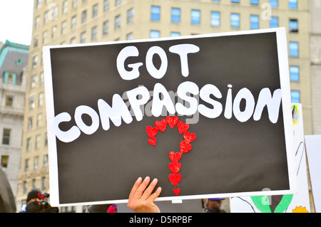 Demonstration gegen Gewalt „Mitgefühl“ am 23. März 2013 in Manhattan, New York City, USA. Stockfoto