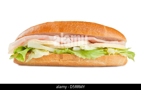 Sandwich mit Schinken, Käse und Salat Stockfoto