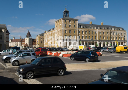 Queen Mother Square Poundbury Village, eine neue Stadtentwicklung auf dem Anwesen des Herzogtums Cornwall. Dorchester Dorset 2000s, 2013 UK HOMER SYKES Stockfoto