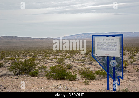 Die Nevada National Security Site, früher bekannt als der Nevada Test Site, wo Atomwaffen von 1951 bis 1992 getestet wurden. Stockfoto