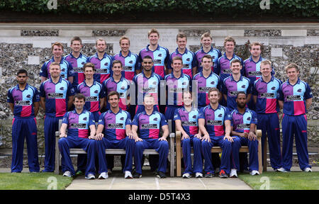 08.04.2013 London, England. Middlesex CCC Team Yorkshire Bank 40 Kit Middlesex Medien tagsüber von Lords. Stockfoto