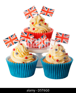 BRITISCHE FEIER CUPCAKES Stockfoto