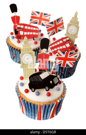 BRITISCHE FEIER LONDON CUPCAKES Stockfoto