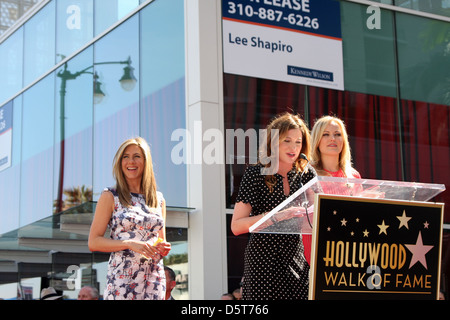 Malin Akerman Jennifer Aniston, Jennifer Aniston, Kathryn Hahn ist mit einem Stern auf dem Hollywood Walk of Fame geehrt, auf Stockfoto