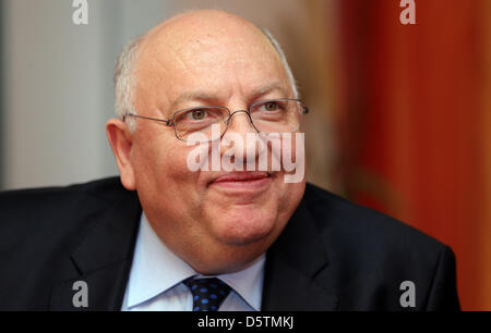 Ägyptischen Investor Mohamad Rady Amar sitzt in th Elounge von Luebeck Blankensee Airport in Lübeck, 28. November 2012. Der Bürgermeister von Lübeck hat die Stadtregierung, Amar Angebot am Flughafen kaufen anzunehmen empfohlen. Foto: MARKUS SCHOLZ Stockfoto