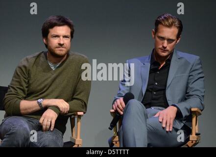 Jason Bateman, Alexander Skarsgard in Anwesenheit für Apple Store Soho präsentiert treffen die Filmemacher: Panel, Apple Store, Soho, New York zu trennen. Bildnachweis: Alamy Live NewsDerek Sturm/Everett Collection/Alamy Live-Nachrichten Stockfoto