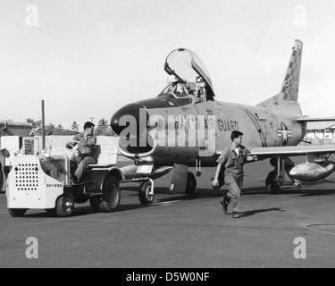 North American F-86D-50-NA "Sabre Dog" der 199. FIS, HAWAII-ANG, Hickam AFB. Stockfoto