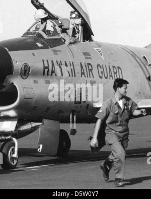 North American F-86D-50-NA "Sabre Dog" der 199. FIS, HAWAII-ANG, Hickam AFB. Stockfoto