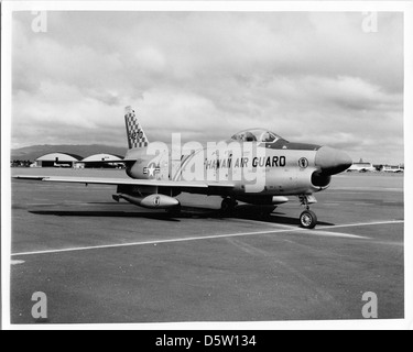 North American F-86D-50-NA "Sabre Dog" der 199. FIS, HAWAII-ANG, Hickam AFB. Stockfoto