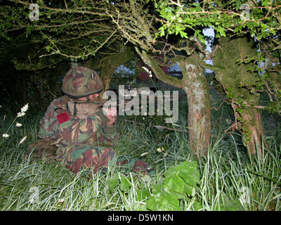 Scharfschützen, Britisch, Armee, Gewehr, l96 Sniper-Gewehr, Stockfoto